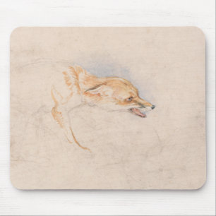 Study of a Crouching Fox (by John Frederick Lewis) Mouse Mat