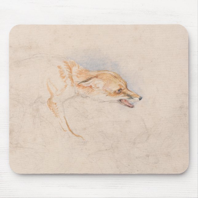 Study of a Crouching Fox (by John Frederick Lewis) Mouse Mat (Front)
