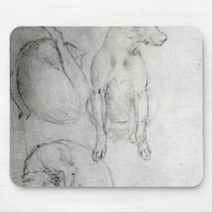 Study of a dog and a cat, c.1480 mouse mat