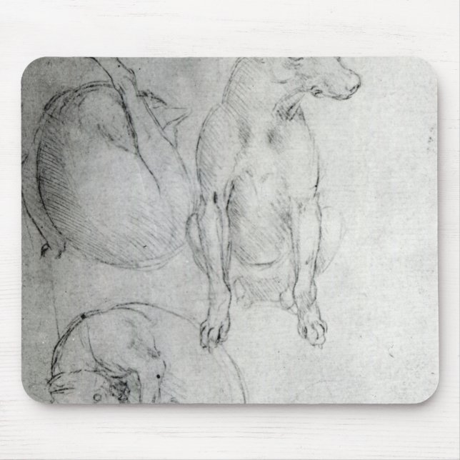 Study of a dog and a cat, c.1480 mouse mat (Front)
