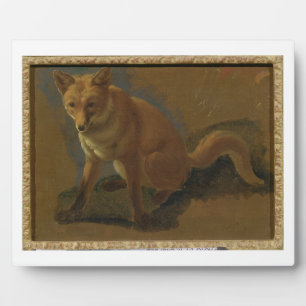 Study of a Fox (oil on panel) Plaque