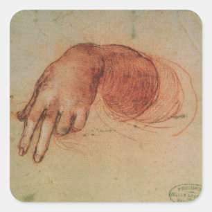 Study of a hand (red chalk on paper) square sticker