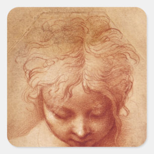 Study of a Head Square Sticker