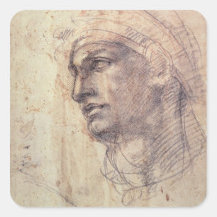 Study of a Head Square Sticker