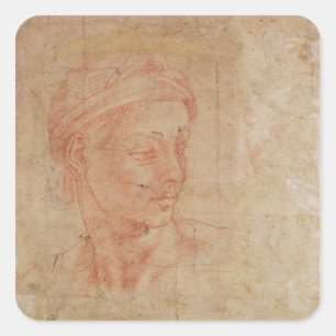 Study of a Head Square Sticker