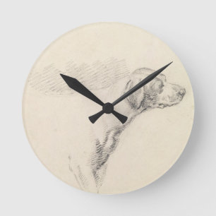 Study of a Hound, 1794 (pencil on paper) Round Clock