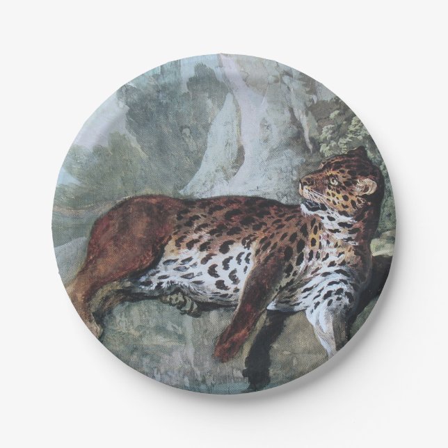 Study of a Leopard (by Jean-Baptiste Oudry) Paper Plate (Front)