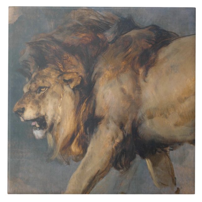 Study of a Lion (by Edwin Henry Landseer) Tile (Front)