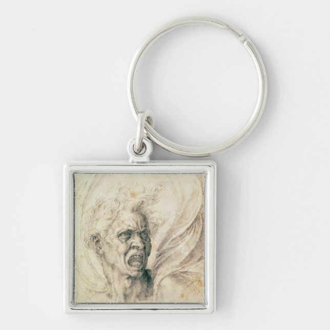 Study of a man shouting key ring (Front)