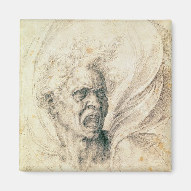 Study of a man shouting magnet (Front)