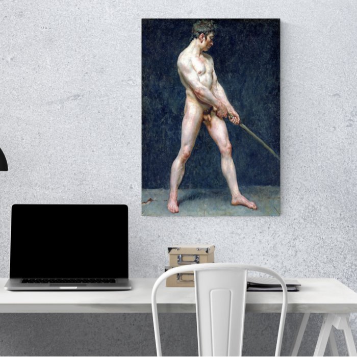 Study of a Nude Man Fine Art Canvas