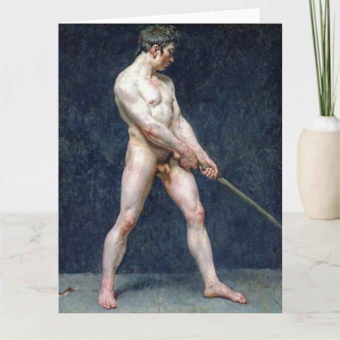 Study of a Nude Man Fine Art Greetings Card