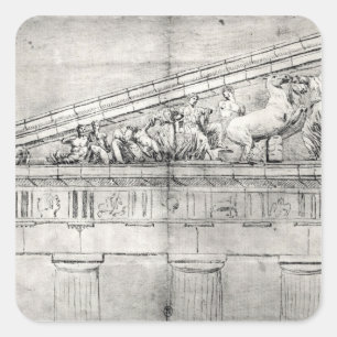 Study of a pediment from the Parthenon Square Sticker