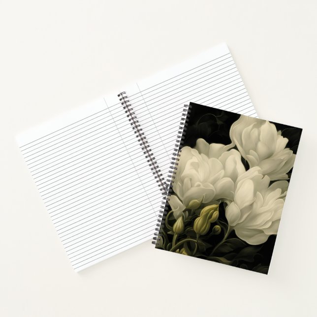 Study of a Peony Flower Notebook (Inside)