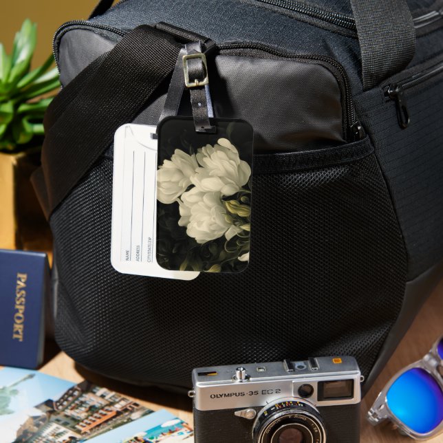 Study of a Peony Luggage Tag (Front & Back)