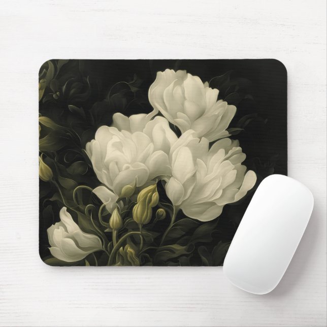 Study of a Peony Mouse Mat (With Mouse)
