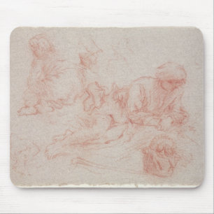 Study of a reclining man mouse mat