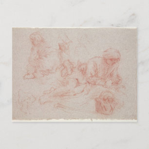 Study of a reclining man postcard