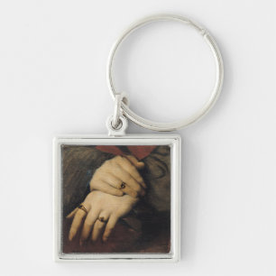 Study of a Woman's Hands Key Ring