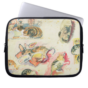 Study of Cats and a Head (w/c on paper) Laptop Sleeve