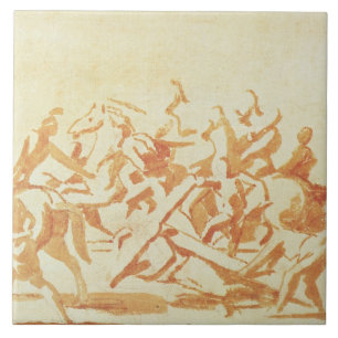 Study of Christ Carrying the Cross (chalk and wash Tile