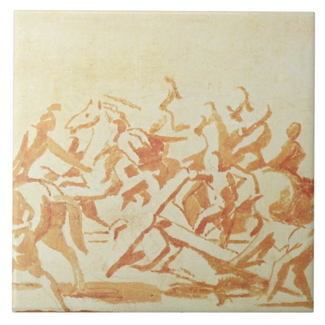 Study of Christ Carrying the Cross (chalk and wash Tile (Front)