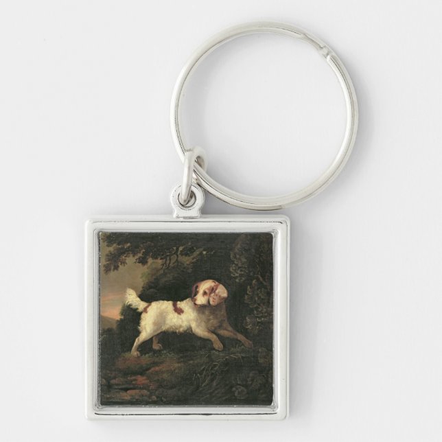 Study of Clumber Spaniel Key Ring (Front)