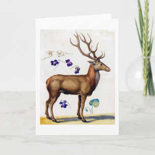 Study of Deer and Flower, Arcimboldo Card