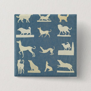 Study of Dogs 15 Cm Square Badge