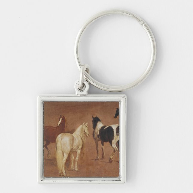 Study of Five Horses Key Ring (Front)