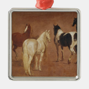 Study of Five Horses Metal Tree Decoration