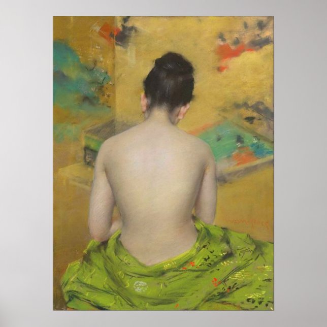 Study Of Flesh Colour and Gold  by Wm Merritt Poster (Front)