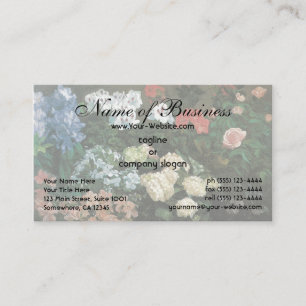 Study of Flowers by Bazille, Vintage Floral Art Business Card