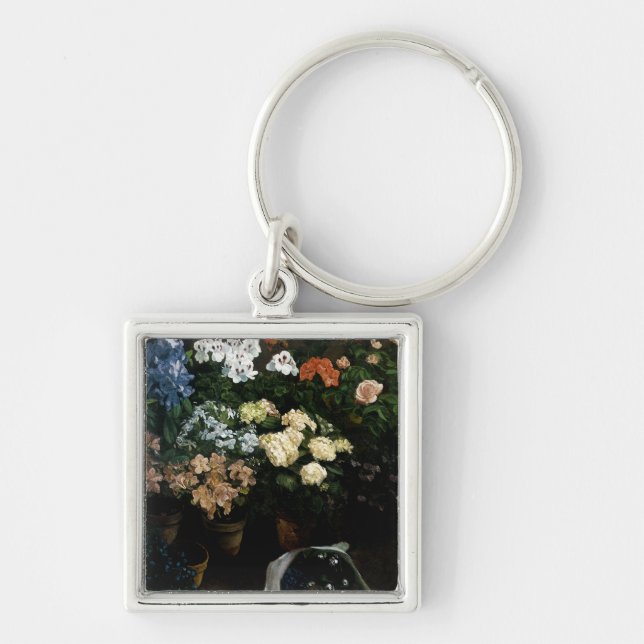 Study of Flowers by Frederic Bazille Key Ring (Front)