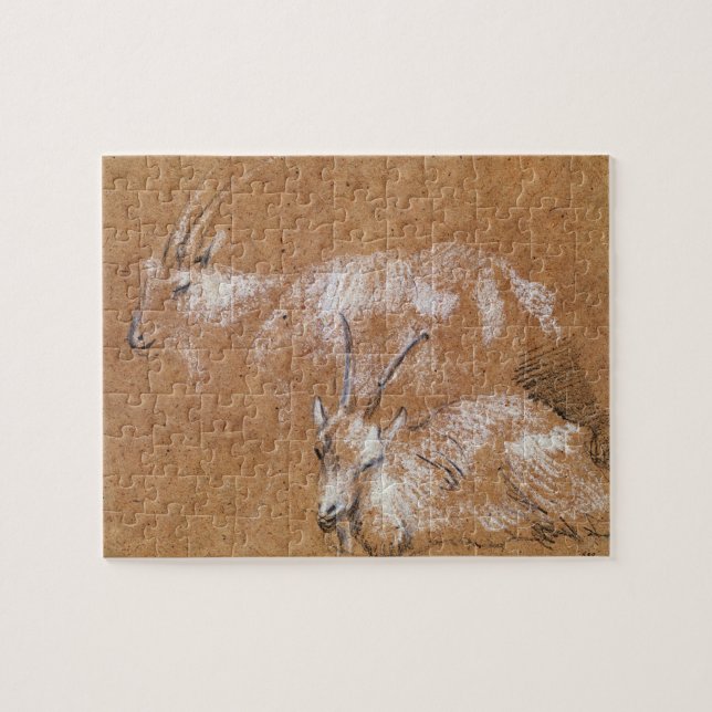 Study of Goats (drawing) Jigsaw Puzzle (Horizontal)