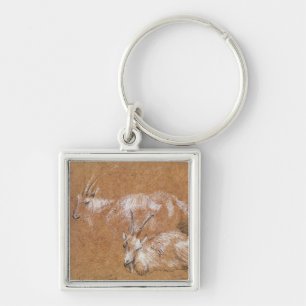 Study of Goats (drawing) Key Ring