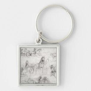Study of Horses Key Ring