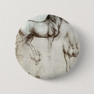 Study of horses - Leonardo da Vinci 6 Cm Round Badge
