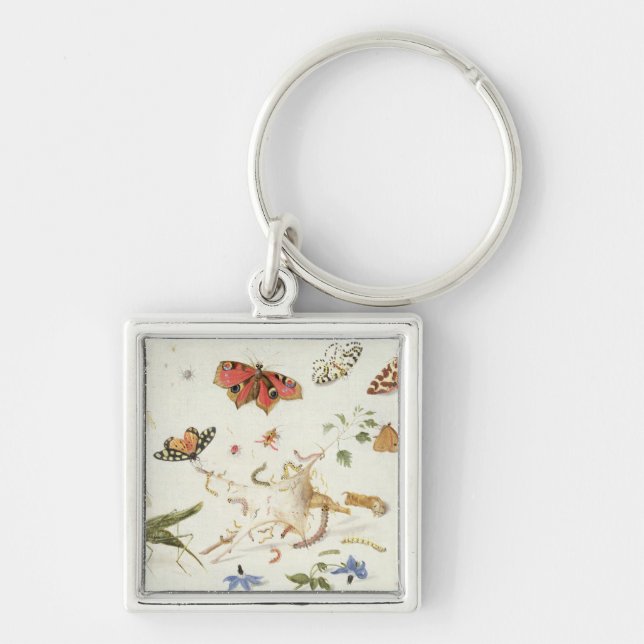Study of Insects and Flowers Key Ring (Front)