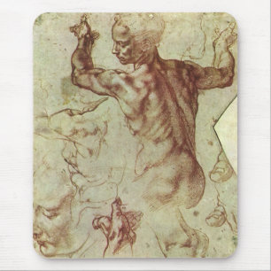 Study of Libyan Sibyl by Michelangelo Mouse Mat