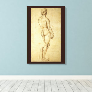 Study of Michelangelo's David Statue by Raphael Canvas Print