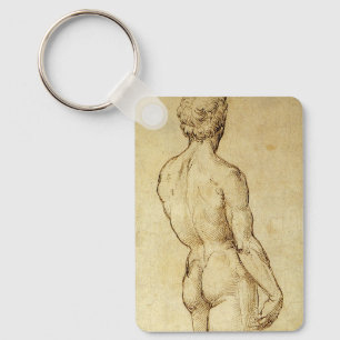 Study of Michelangelo's David Statue by Raphael Key Ring