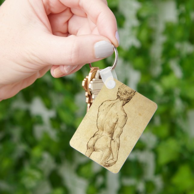 Study of Michelangelo's David Statue by Raphael Key Ring (Hand)