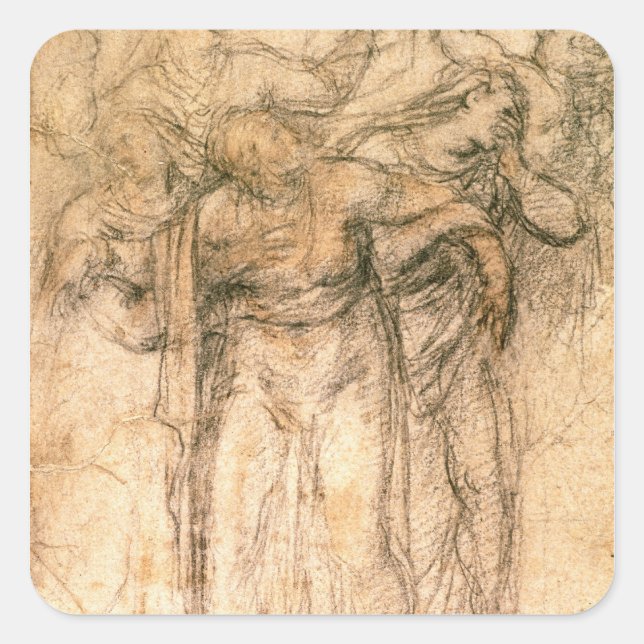 Study of Mourning Women Square Sticker (Front)