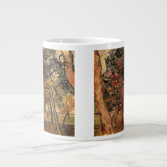 Study of Pine Trees by Vincent van Gogh Large Coffee Mug (Front)