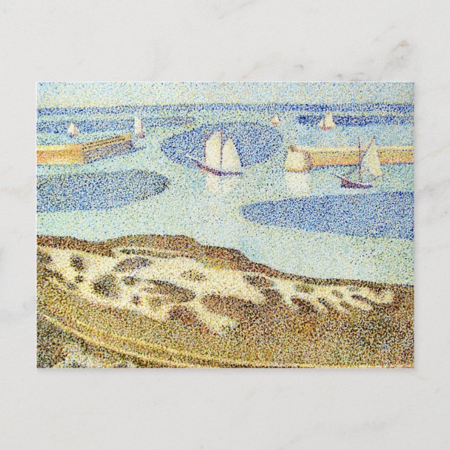 Study of Seurat's Entrance to the Outer Harbour Postcard (Front)