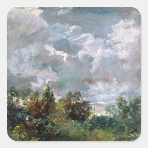 Study of Sky and Trees (oil on canvas) Square Sticker