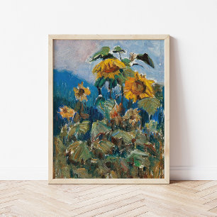 Study of Sunflowers   Marie Egner Poster