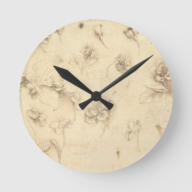 Study of the Flowers of Grass-like Plants (Briza M Round Clock (Front)
