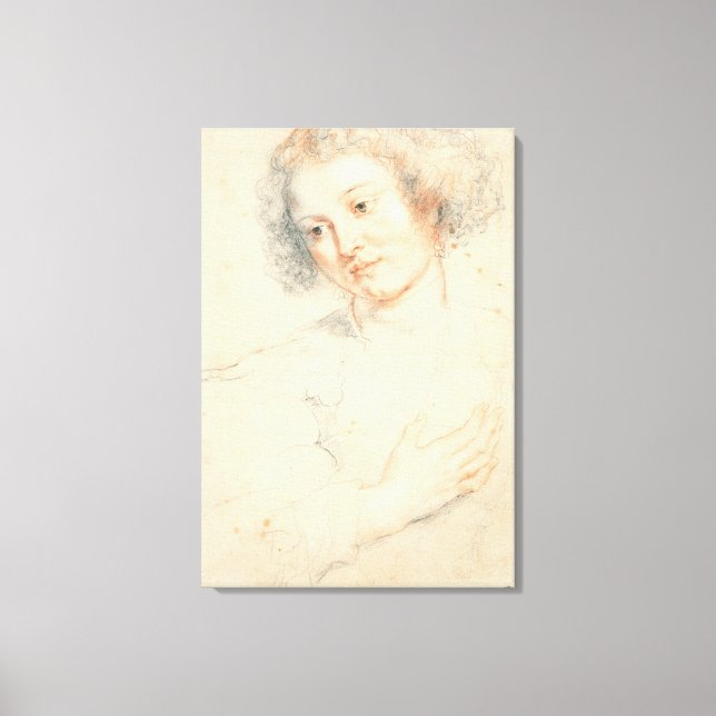 Study of the Head of St. Apollonia (drawing) Canvas Print (Front)
